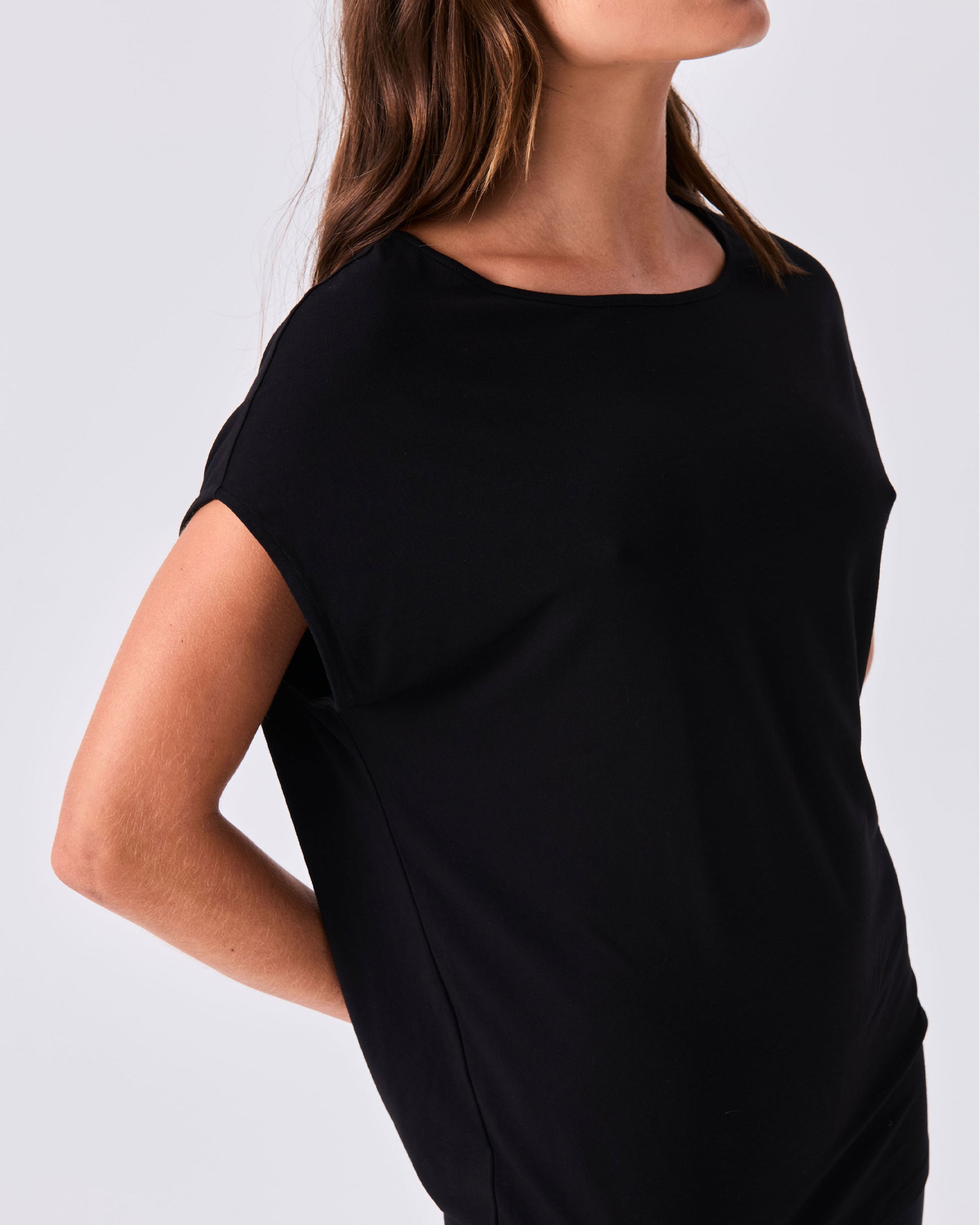 Modal Luxe Layer Tee - Black