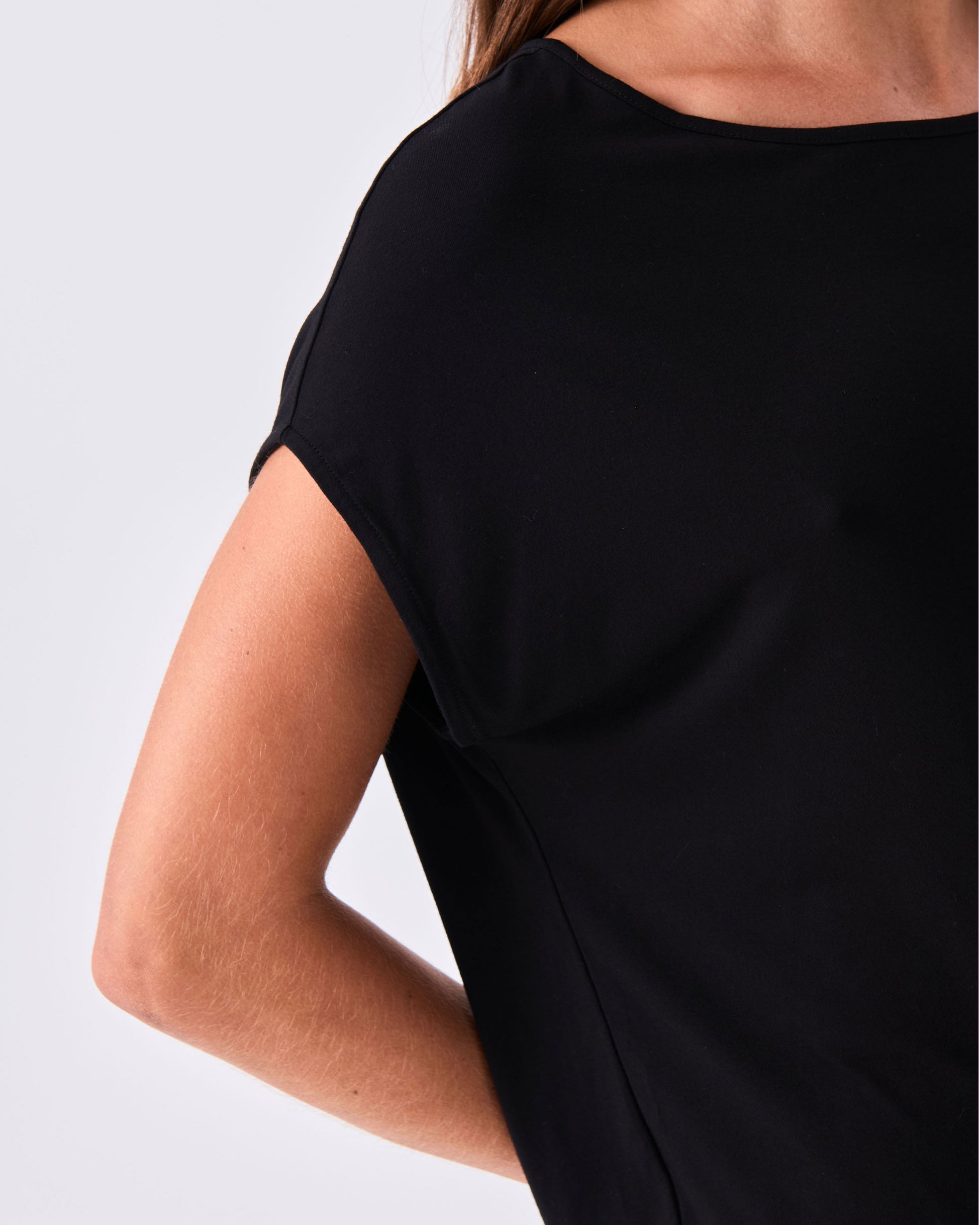 Modal Luxe Layer Tee - Black