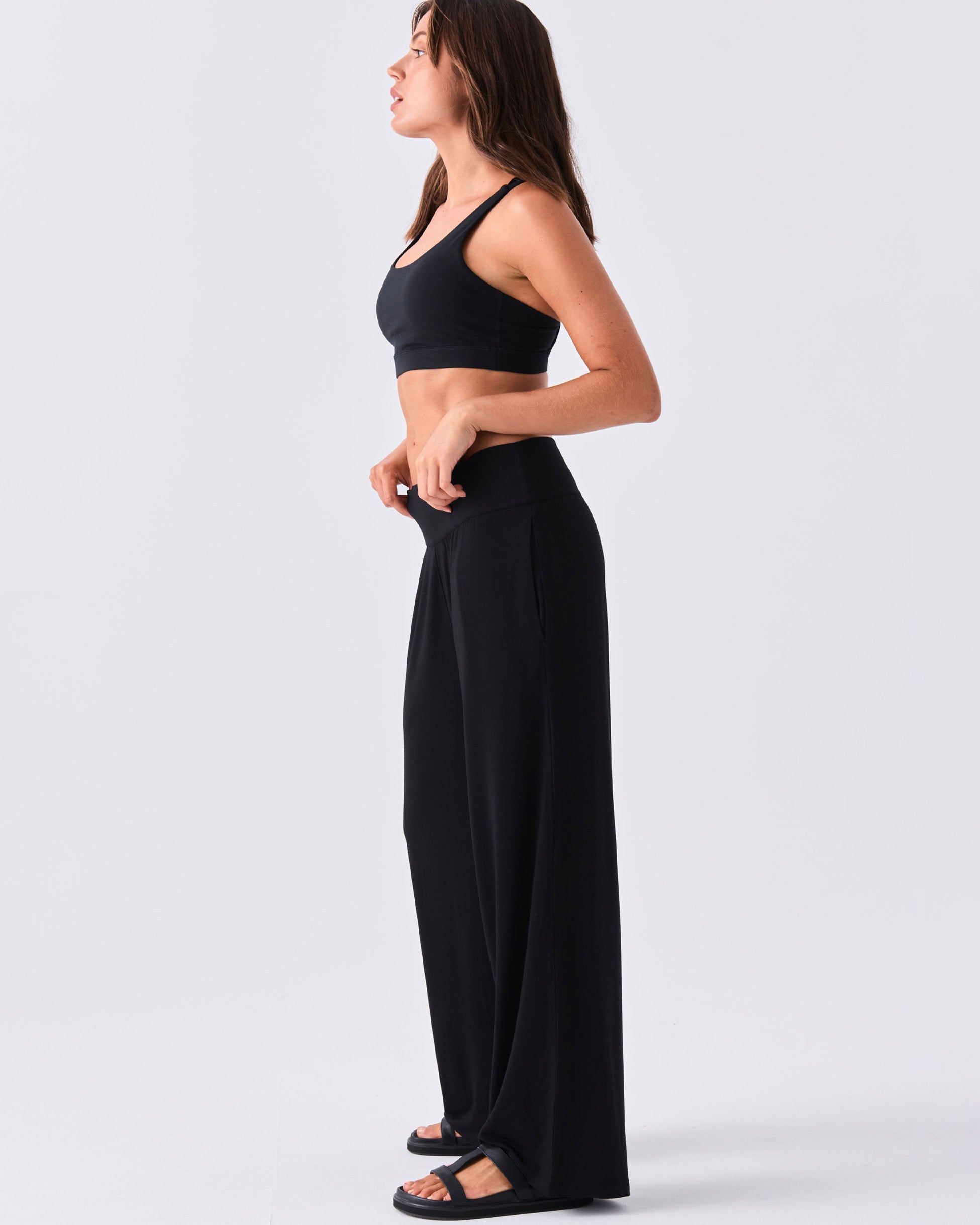 Nomad Modal Wide Leg Pant - Black
