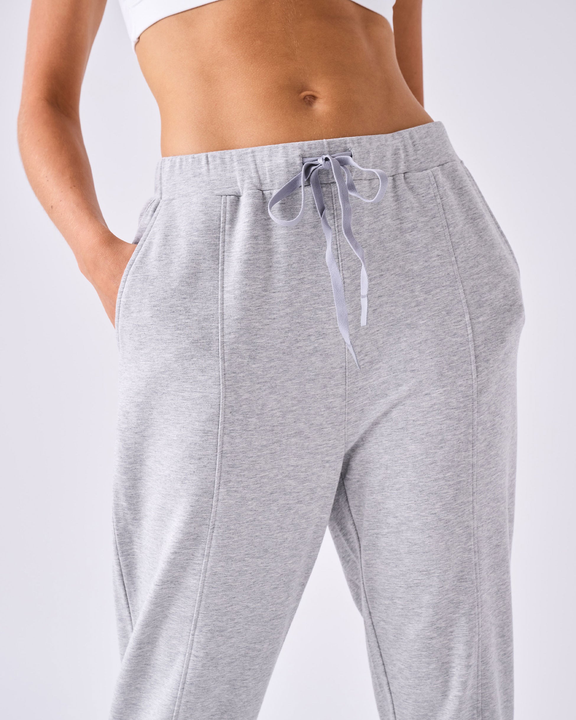 Breeze French Terry Cropped Jogger - Melange Grey