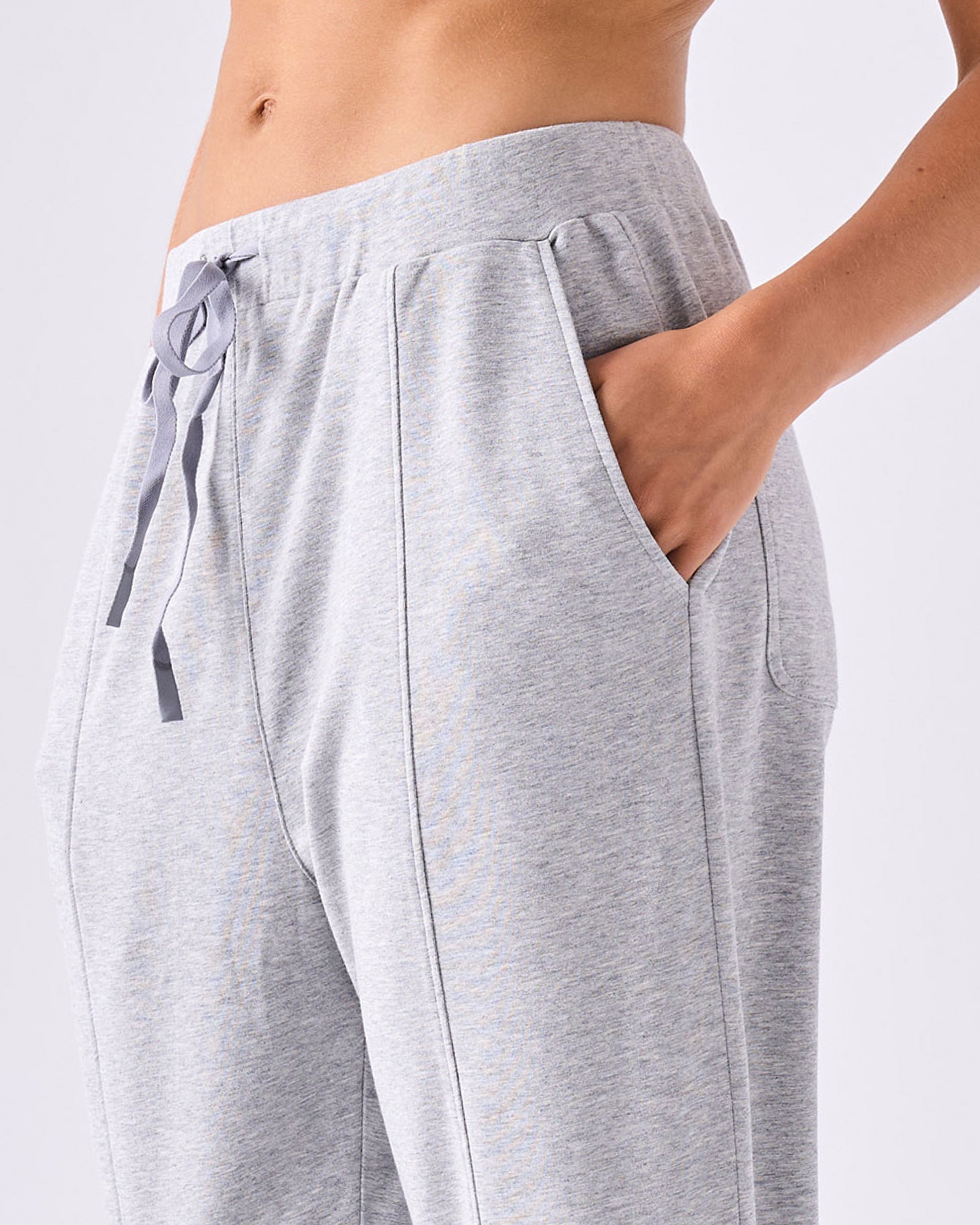 Breeze French Terry Cropped Jogger - Melange Grey