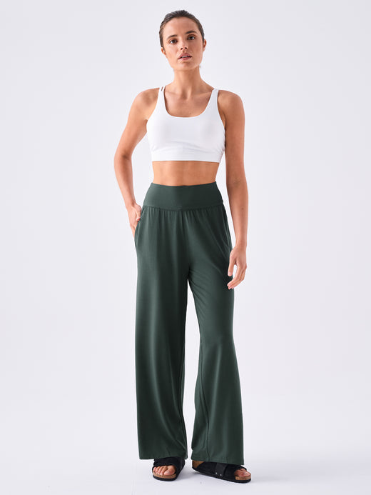 Nomad Modal Wide Leg Pant - Forest Green