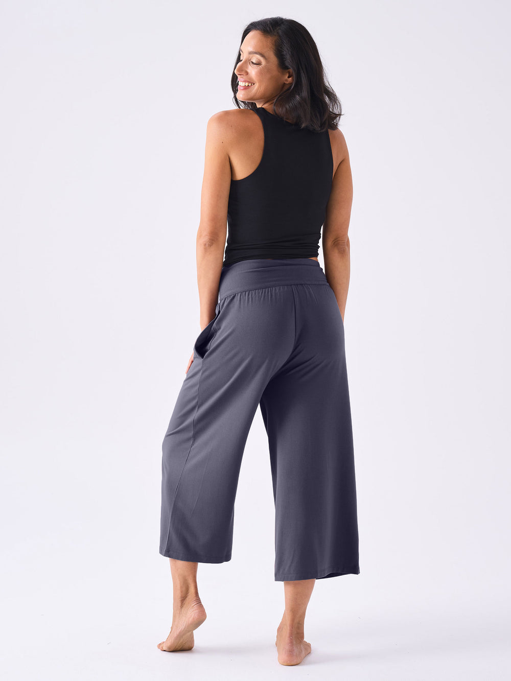 Cropped Nomad Wide Leg   - Charcoal
