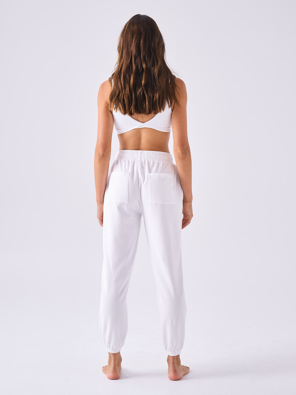 French Terry 7/8th Sweat Pant - White
