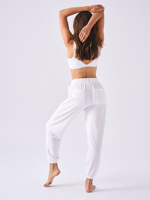 French Terry 7/8th Sweat Pant - White