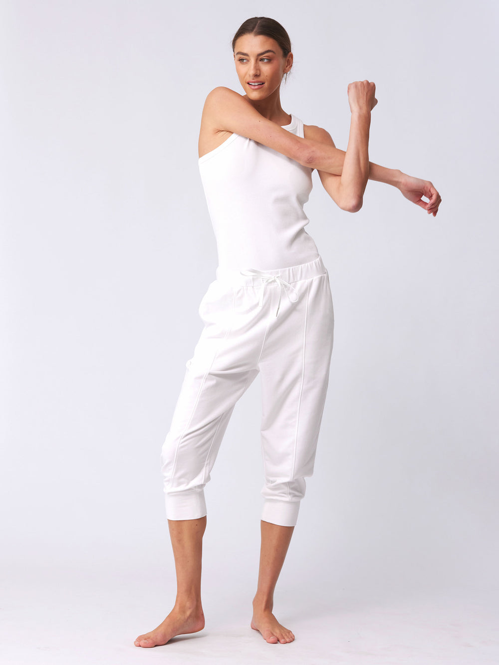 Breeze French Terry Cropped Jogger - White