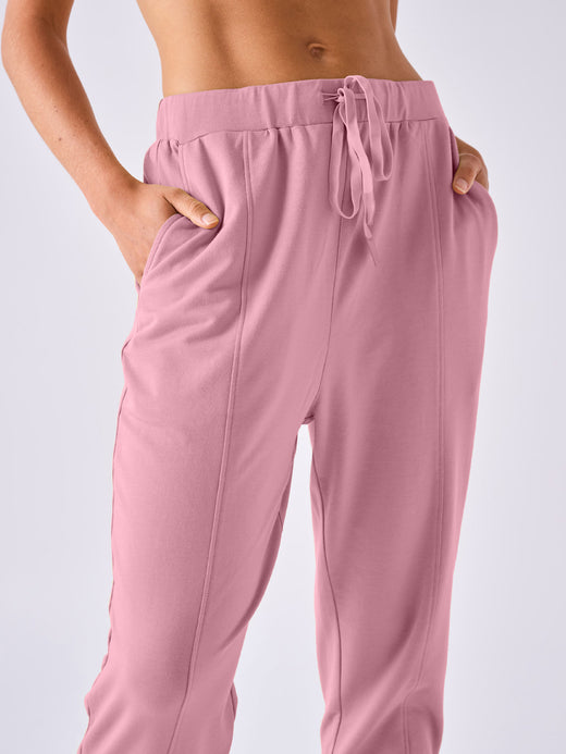 Breeze French Terry Cropped Jogger - Rosewater