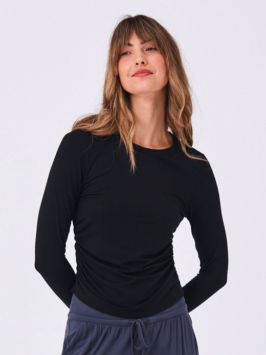 Side Rouch Top - Black