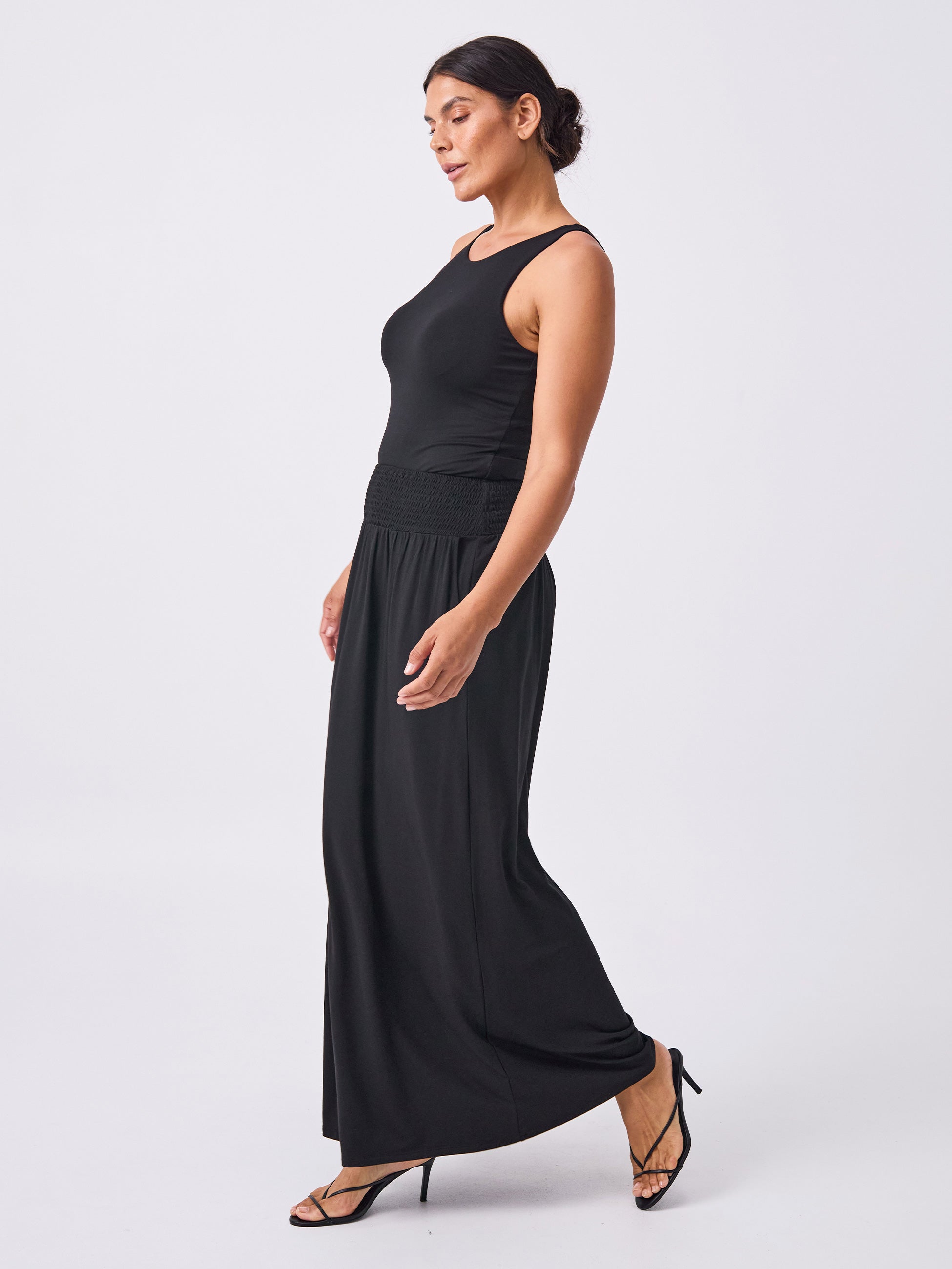 Bliss Rouched Waistband Skirt - Black