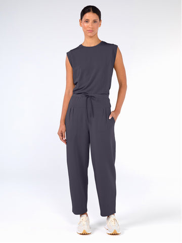 Kyoto Ankle Length French Terry Jogger - Charcoal