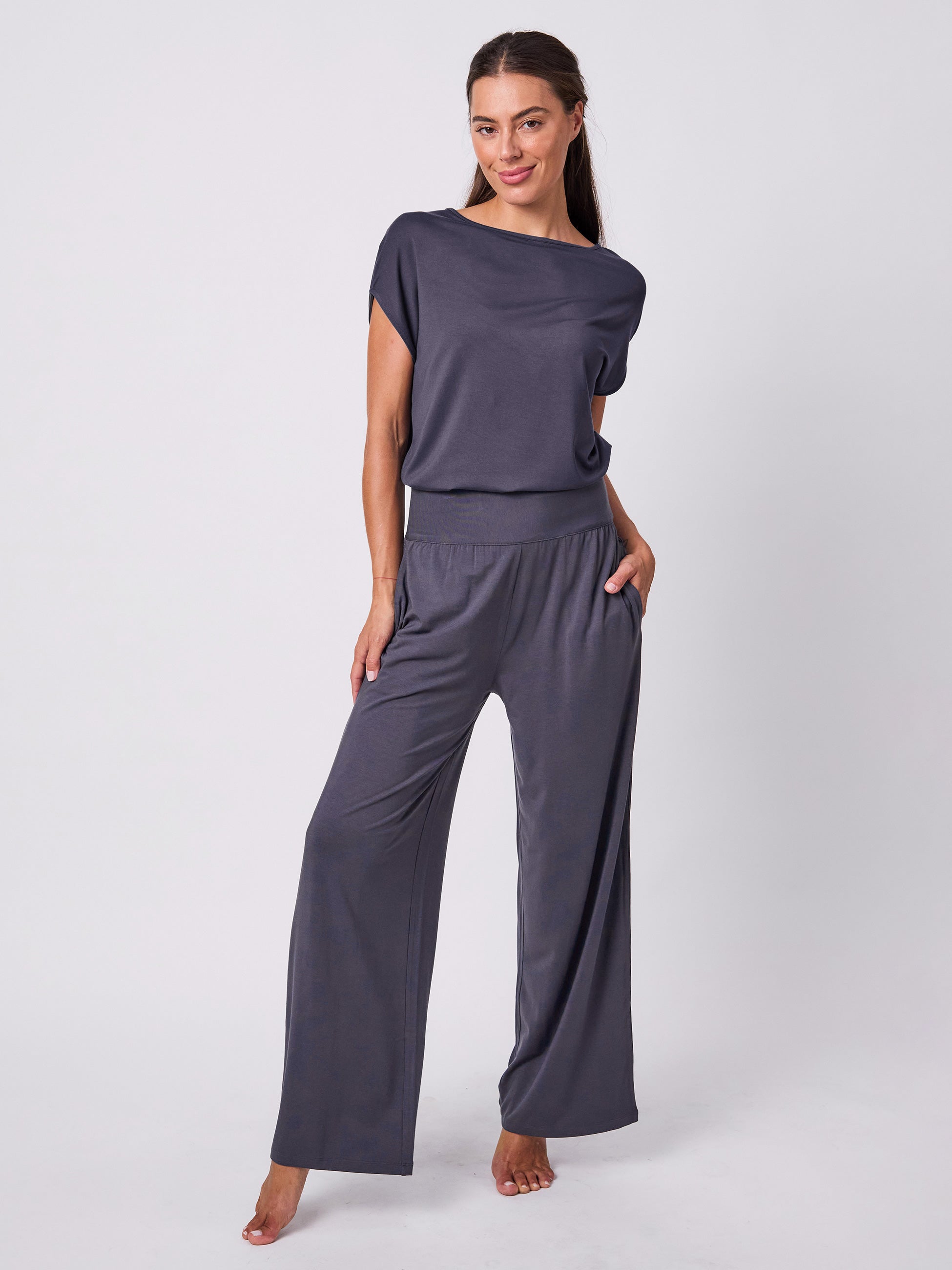 Nomad Modal Wide Leg Pant - Charcoal