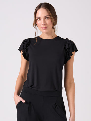 Ruffle Top - Black