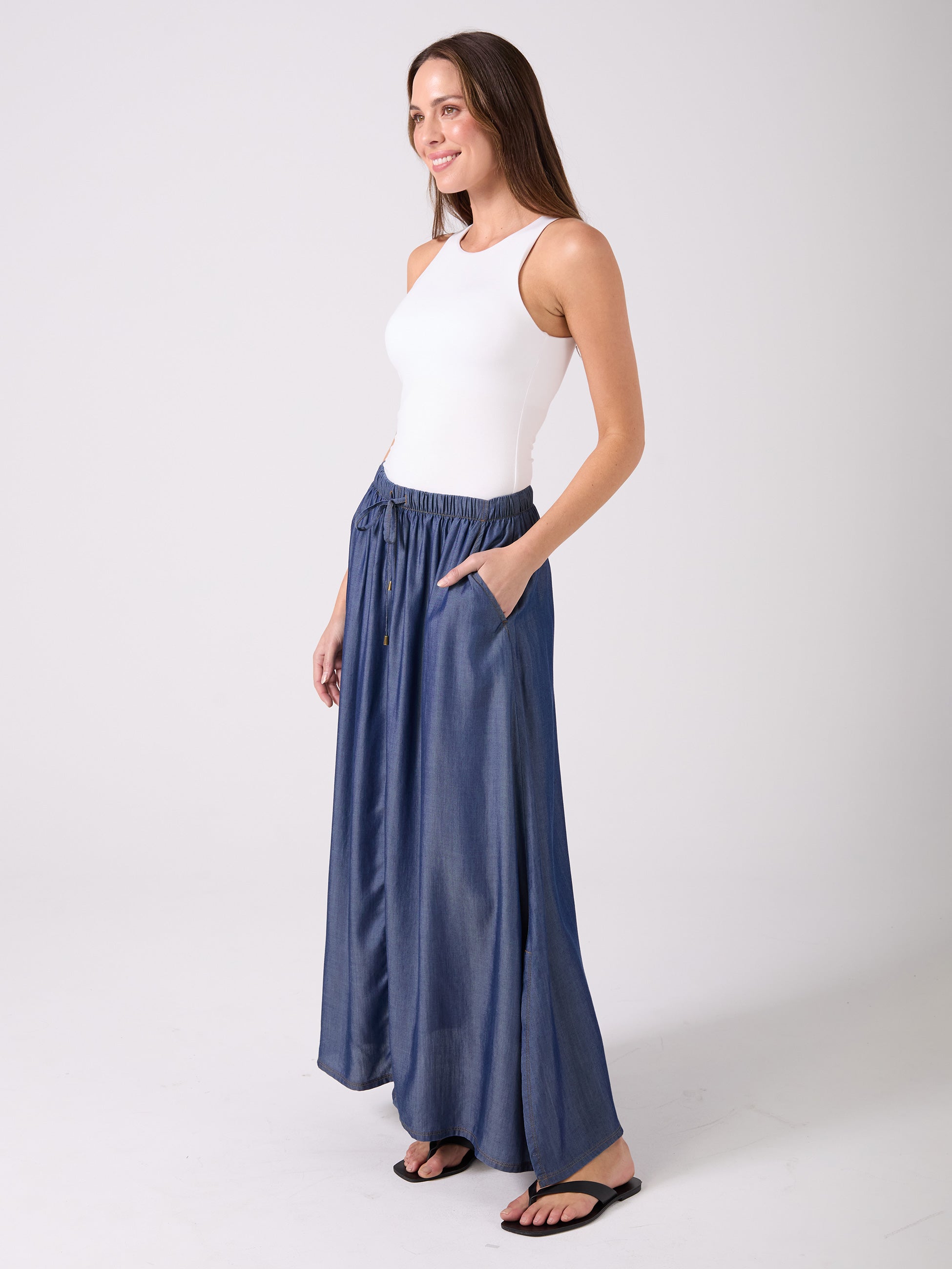 Tencel Millie Skirt  - Dark Denim