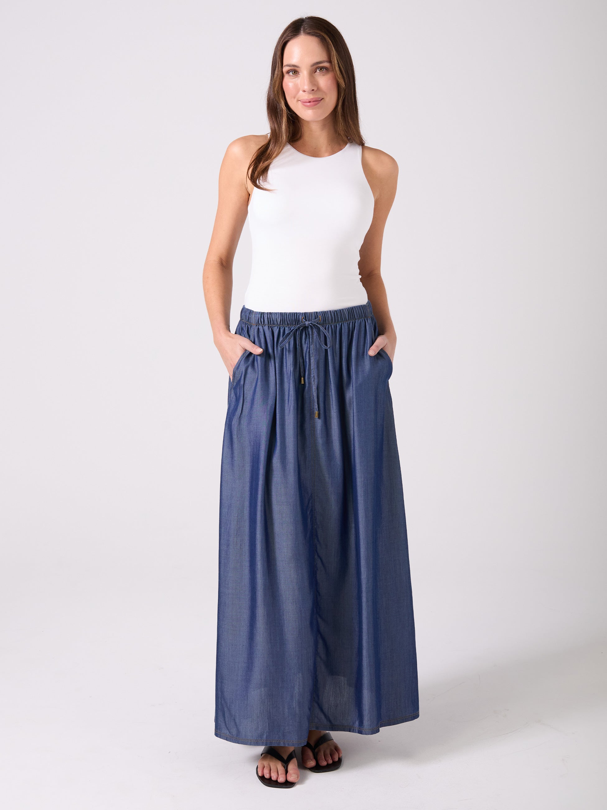 Tencel Millie Skirt  - Dark Denim