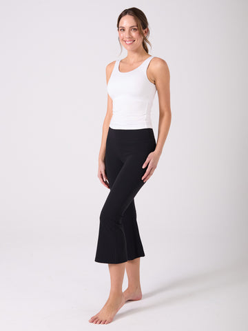 Soft Touch Crop Flare Legging - Black