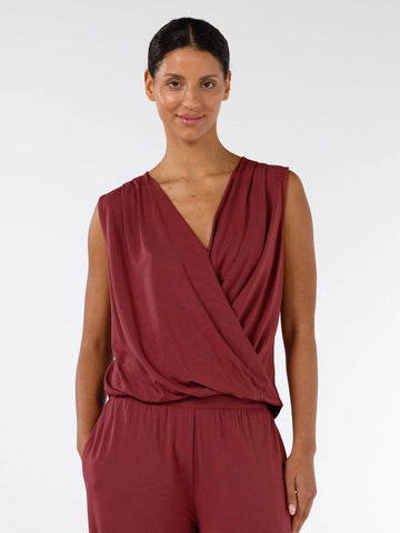 Athena Drape Top - Mulberry