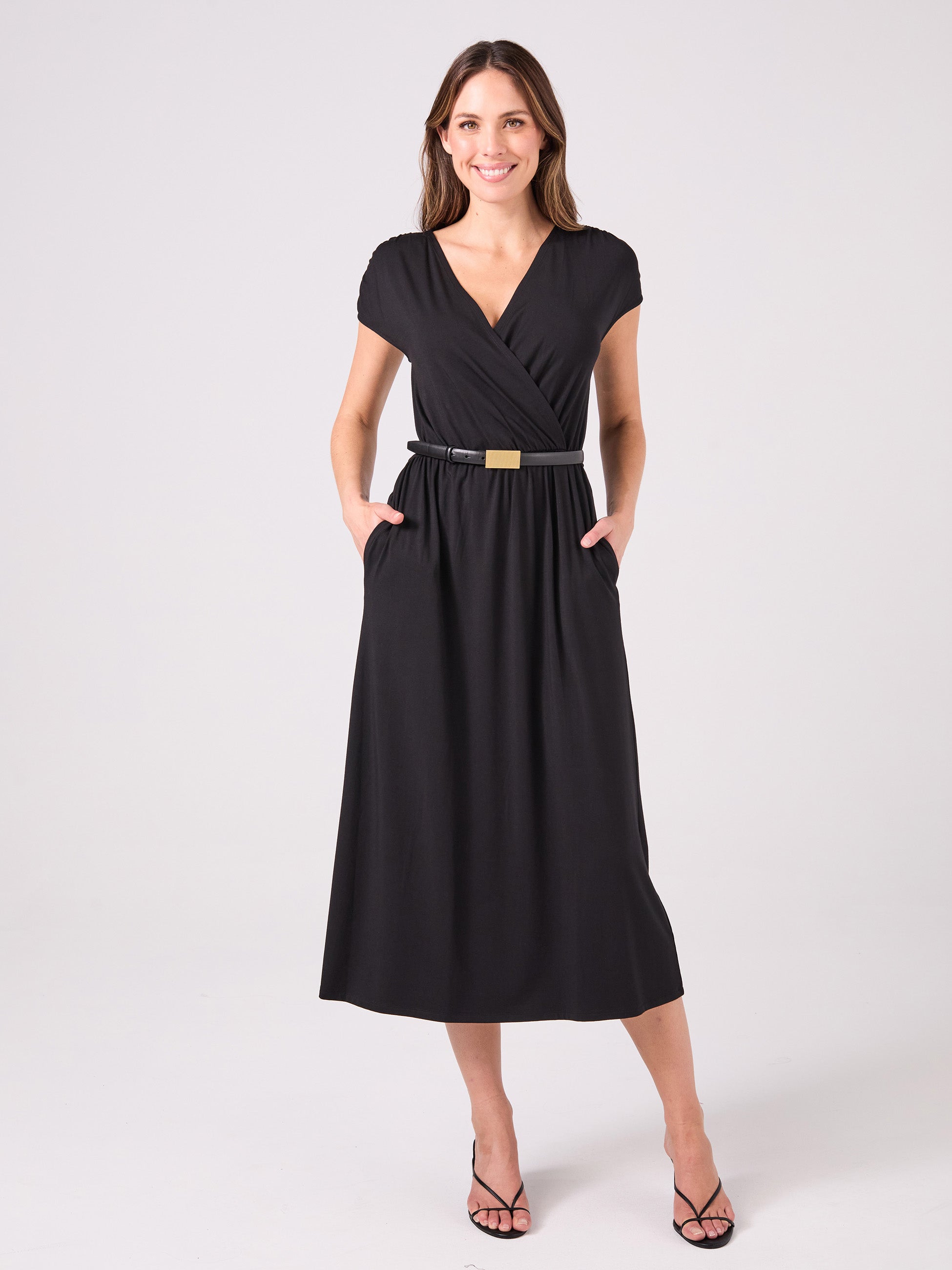 Lennie Wrap Dress - Black