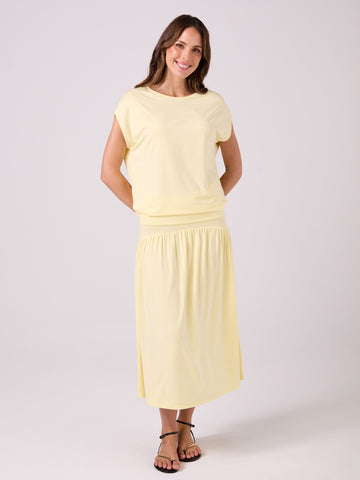 Modal Luxe Layer Tee - Pastel Yellow