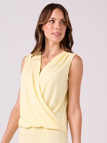 Athena Drape Top - Pastel Yellow