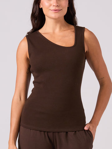 Riva Rib Tank - Coffee Bean