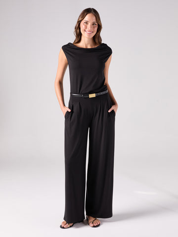 Drape Neck Top - Black