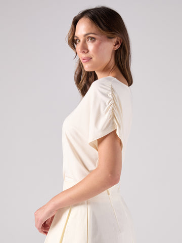 Rouch Sleeve Luxe Layer - Off White