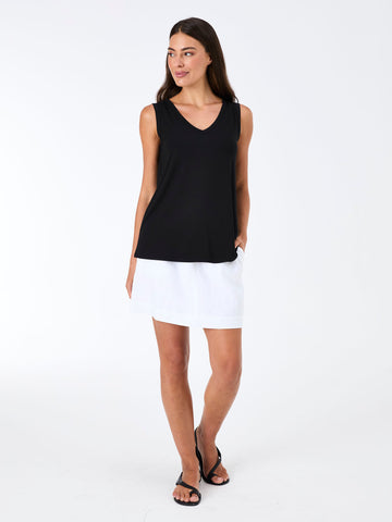 V Neck Swing Top - Black