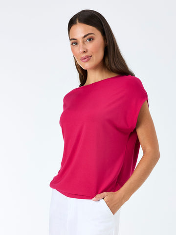 Modal Luxe Layer Tee - Cerise