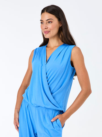 Athena Drape Top - Cobalt Blue