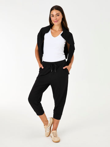 Breeze French Terry Cropped Jogger - Black