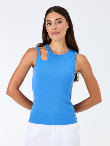 Cut Out Rib Tank - Cobalt