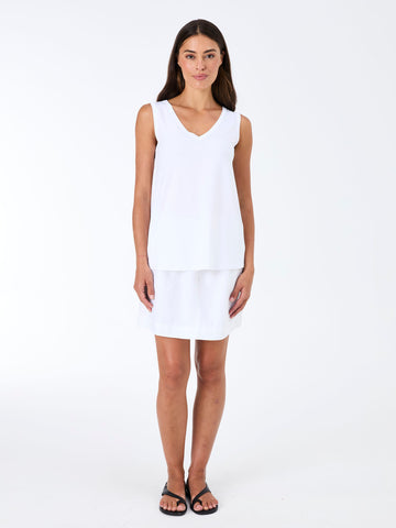 V Neck Swing Top - White