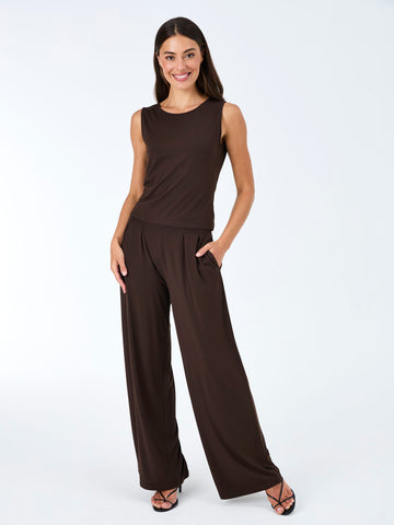 Emery Wide Leg Pants - Coffee Bean