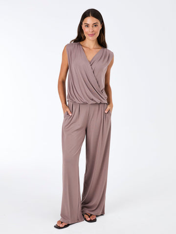 Emery Wide Leg Pants - Taupe
