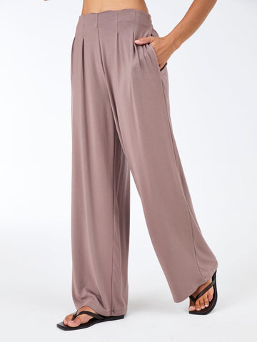 Emery Wide Leg Pants - Taupe