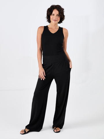 Nomad Modal Wide Leg Pant - Black