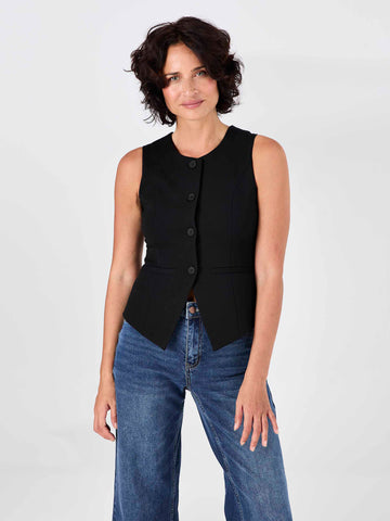 Fitted Waistcoat - Black