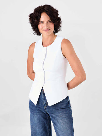 Fitted Waistcoat - White