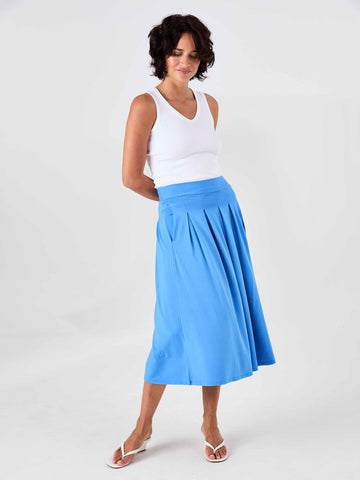 Pleat Skirt - Cobalt