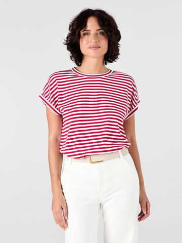 Jessica Oversized Tee - Cherry
