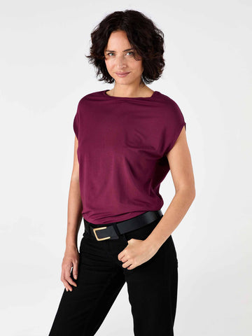 Modal Luxe Layer Tee - Ruby