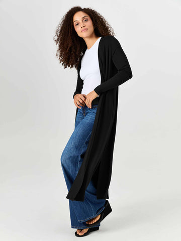 Modal Longline Cardigan - Black