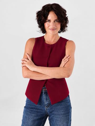 Fitted Waistcoat - Sangria