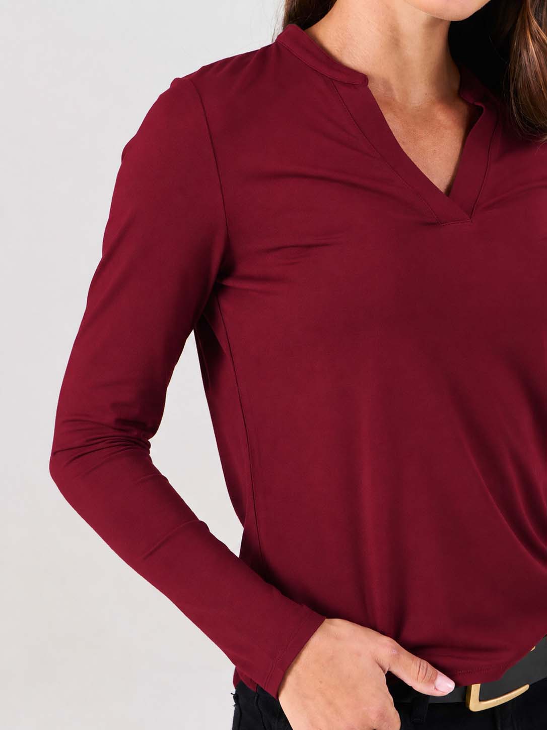 Nero Long Sleeve Top - Sangria