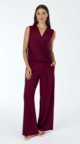 Emery Wide Leg Pants - Sangria
