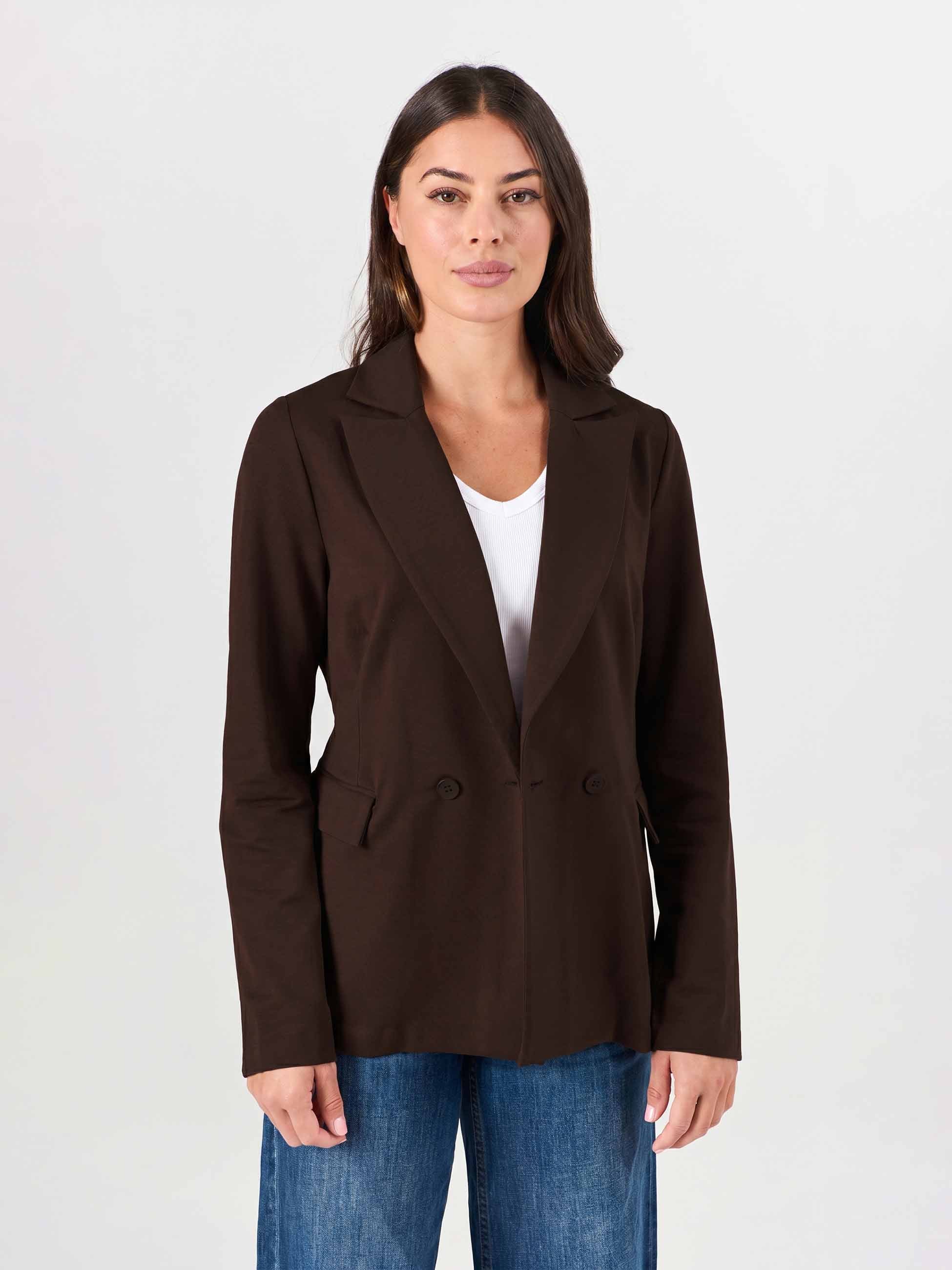 The Double - Breasted Blazer - Coffee Bean