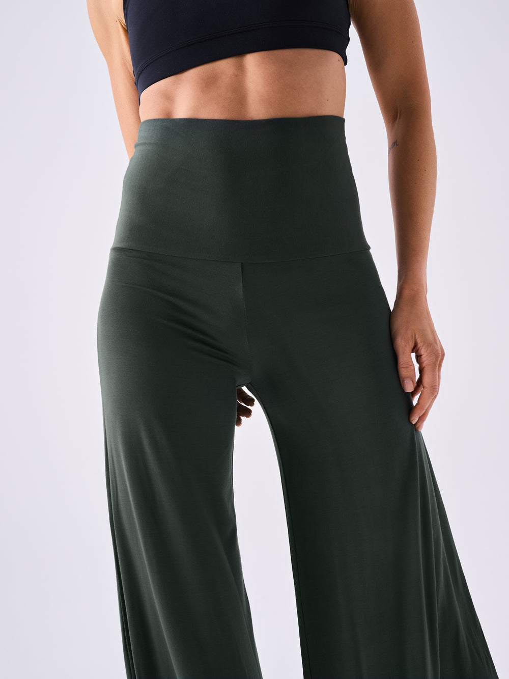 Modal Tulip Flare Pant - Forest