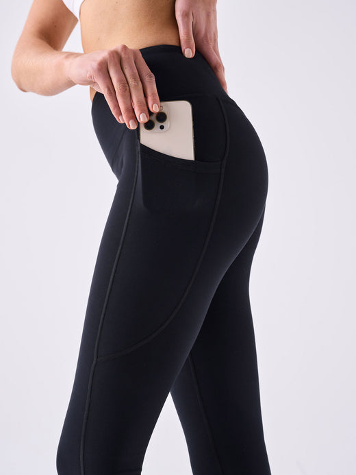Airbrush Lite Evolution Pocket Crop Legging - Black