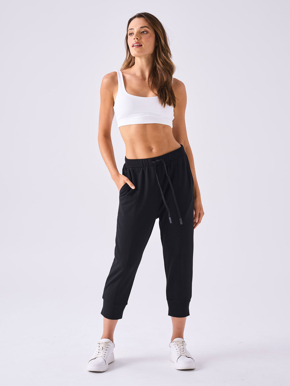 Breeze French Terry Cropped Jogger - Black