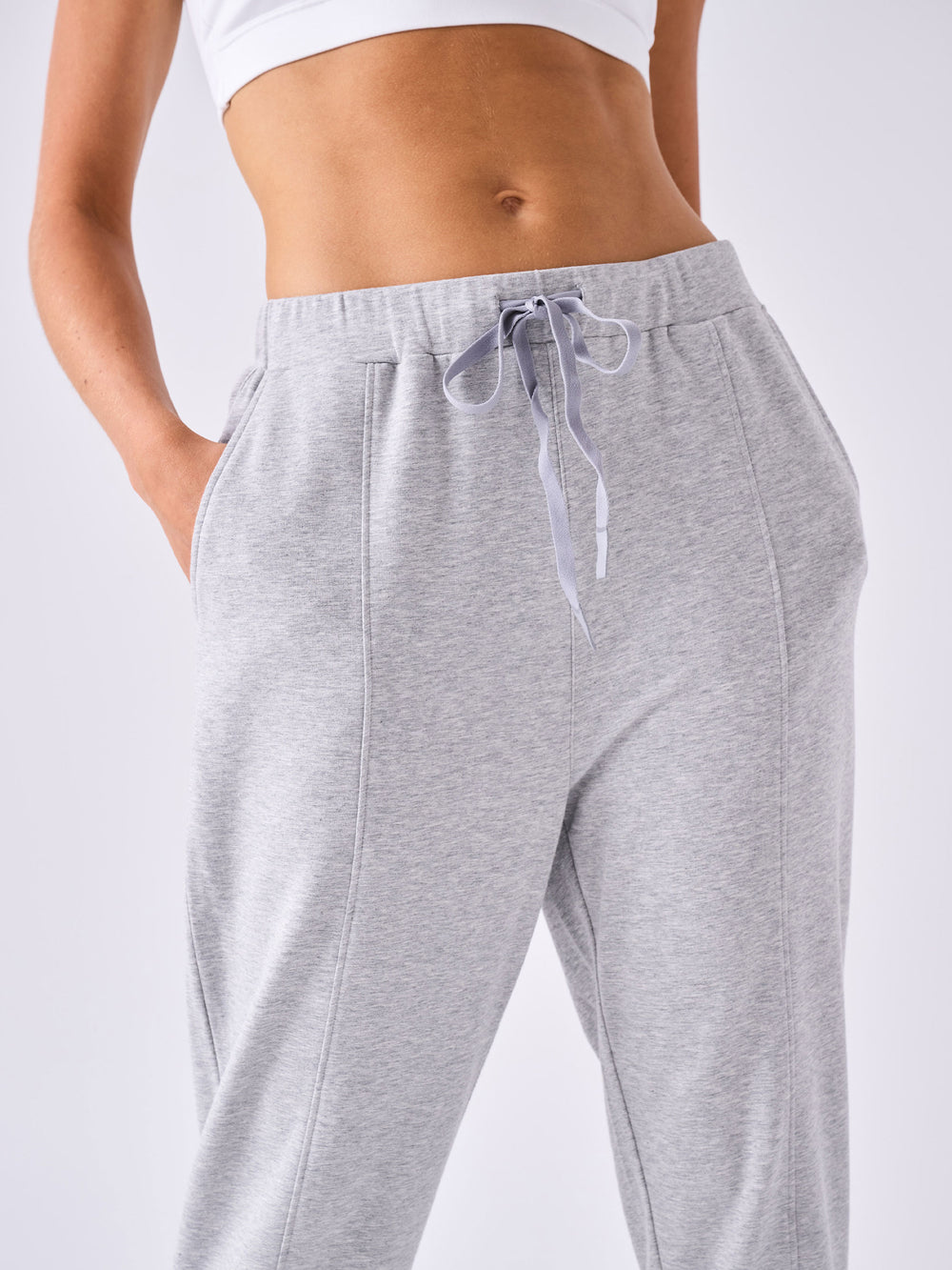 Breeze French Terry Cropped Jogger - Melange Grey